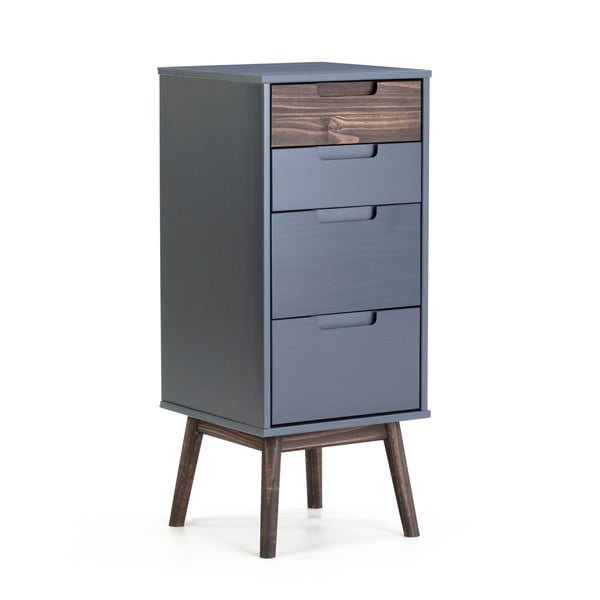 Cassettiera alta in pino antracite/marrone scuro 40x94 cm Nussa - Marckeric-image-3