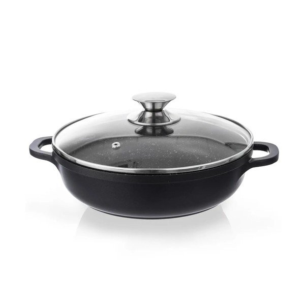 Casseruola antiaderente Pfluon Granit con coperchio in vetro , ⌀ 28 cm Grande - Orion
