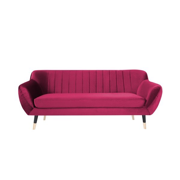 Divano rosa con gambe nere Benito, 188 cm - Mazzini Sofas