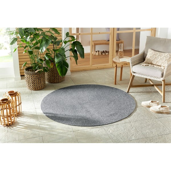 Tappeto grigio rotondo per esterni ø 150 cm - NORTHRUGS-image-1