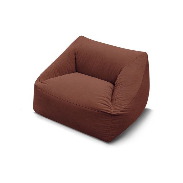 Puof a sacco arancione con rivestimento in velluto a coste Lilibet – Bobochic Paris-image-4