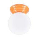 Plafoniera arancione in ceramica con paralume in vetro ø 12 cm Farsa – Sollux