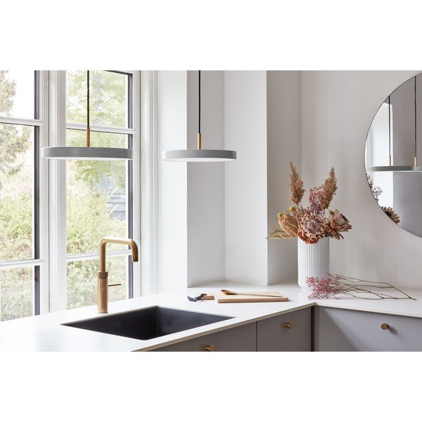 Grigio chiaro Apparecchio a sospensione LED con paralume in metallo ø 31 cm Asteria Mini - UMAGE-image-1