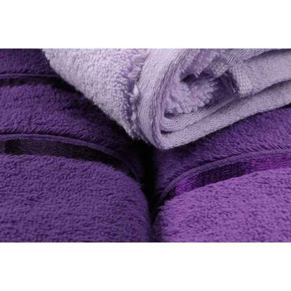 Set di 3 asciugamani in cotone viola Hobby , 50 x 90 cm Dolce - Foutastic-image-1