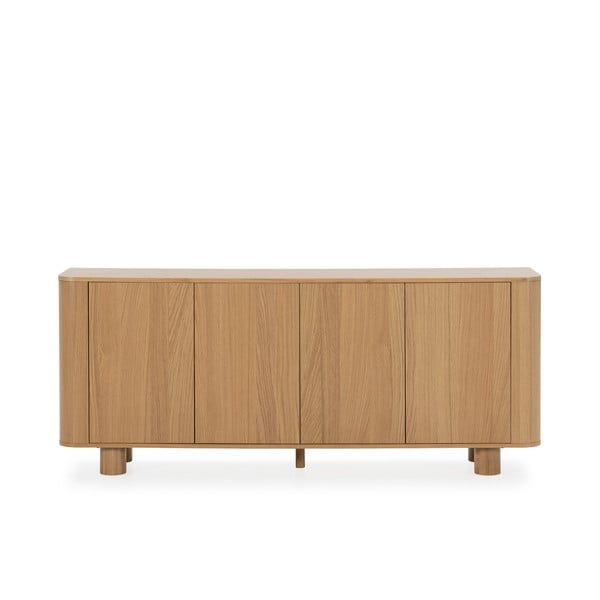 Cassettiera di colore naturale con effetto rovere 180x75x40 cm Padoc – MOME