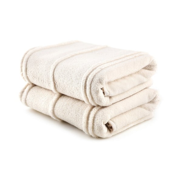 Set di asciugamani tipo terry color crema 2 pz 50x90 cm Arden – Foutastic