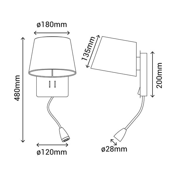 Lampada da parete in colore bianco-bronzo - SULION-image-3