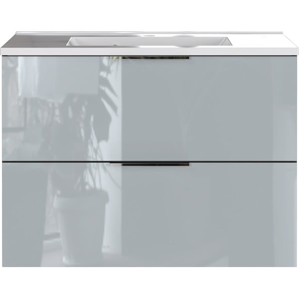 Mobile basso sospeso grigio con lavabo 81x61 cm Vasio - Germania