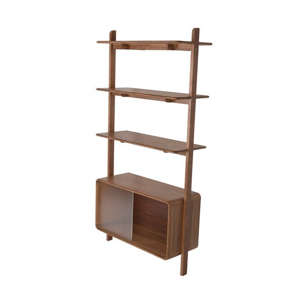 Libreria marrone in frassino massiccio con porte scorrevoli 90x180x35 cm Rise – Zuiver-image-2