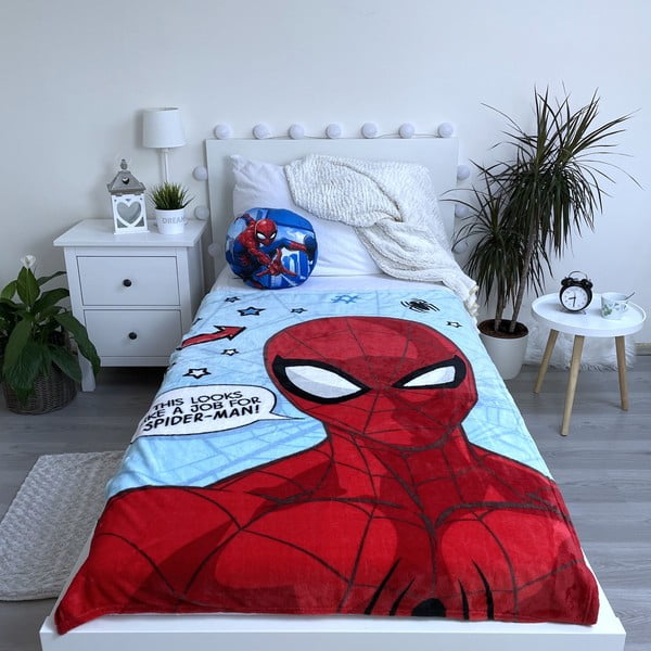 Coperta per bambini in microflanella rossa e blu 100x150 cm Spiderman - Jerry Fabrics-image-2
