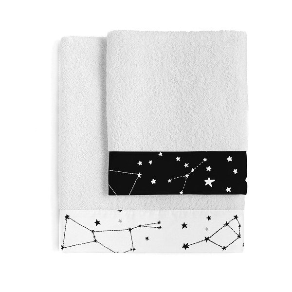 Set di 2 asciugamani in cotone Constellation - Blanc