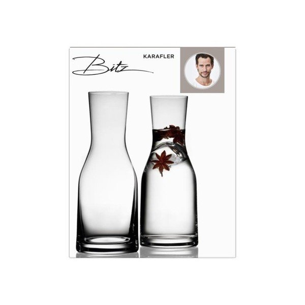 Sada 2 karaf vodu z křišťálového skla Bitz Fluidum, 300 ml-image-2