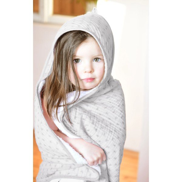 Asciugamano grigio chiaro in cotone con cappuccio 80x80 cm Lil Planet - Roba-image-2