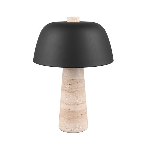 Lampada da tavolo nera e beige con paralume in metallo (altezza totale 41 cm) Timba – Trio Select