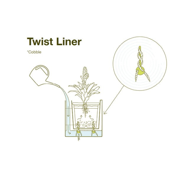 Vaso autoinnaffiante verde per basilico Trio, 40 x 14 cm Cobble - Flower Lover-image-2