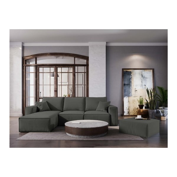 Pouf grigio scuro , 65 x 65 cm Miami - Cosmopolitan Design-image-3