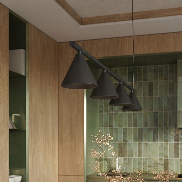 Lampadario nero in acciaio Zylo – Sollux-image-4