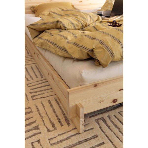 Letto matrimoniale colore naturale chiaro in pino massiccio con rete inclusa 180x200 cm Latch – Karup-image-4