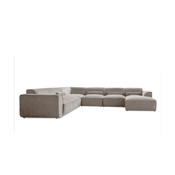 Divano angolare componibile beige (con penisola a sinistra/a forma di "U") Flex Felix – Miuform