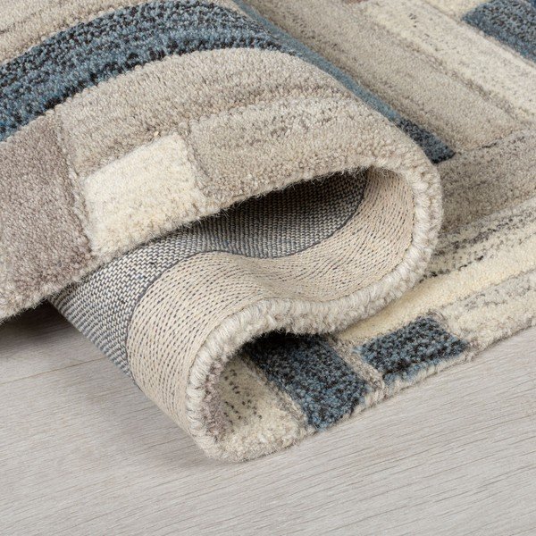 Tappeto in lana blu/grigio 60x230 cm Russo - Flair Rugs-image-1