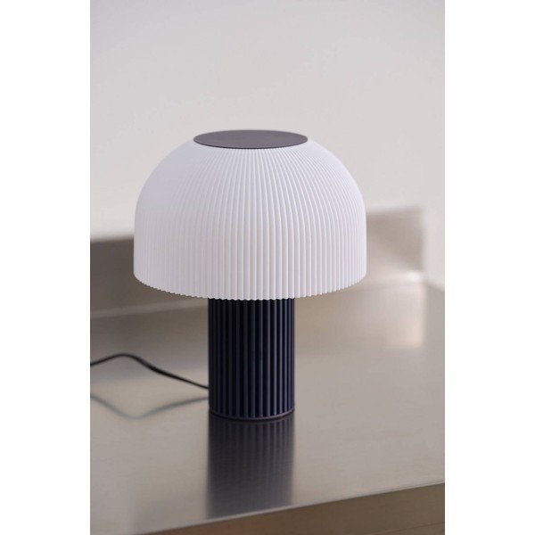 Lampada da tavolo bianca/blu in plastica (altezza totale 29 cm) Maya – Jotex-image-2