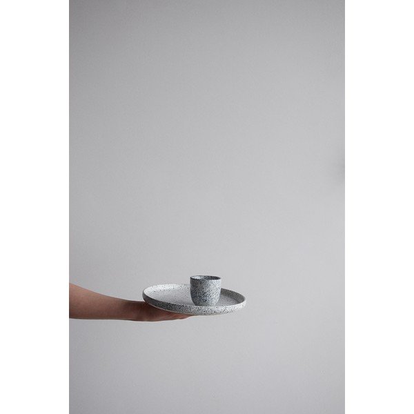 Piatto piccolo in gres bianco e nero , ø 20 cm Mess - ÅOOMI-image-3