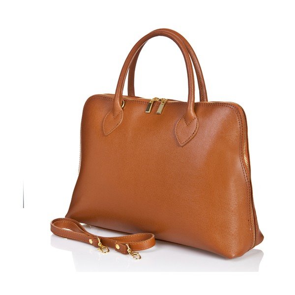 Borsa in pelle marrone cognac Liana - Massimo Castelli-image-2