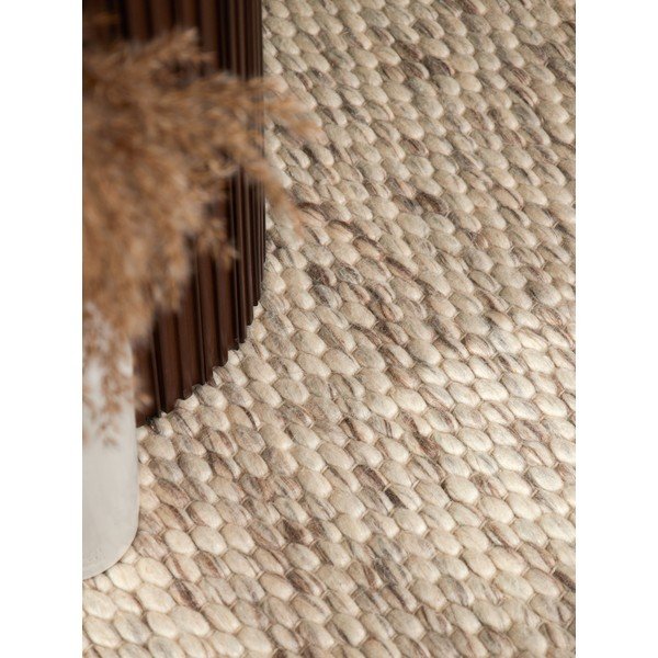 Tappeto rotondo beige/di colore naturale in lana tessuto a mano ø 160 cm Lyon Beans – Elle Decoration-image-3