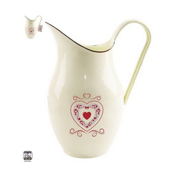 Smetanově bílý smaltovaný džbán Dakls, 2,5 l