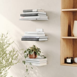 Mensole in metallo argentato in set da 3 18 cm Conceal - Umbra