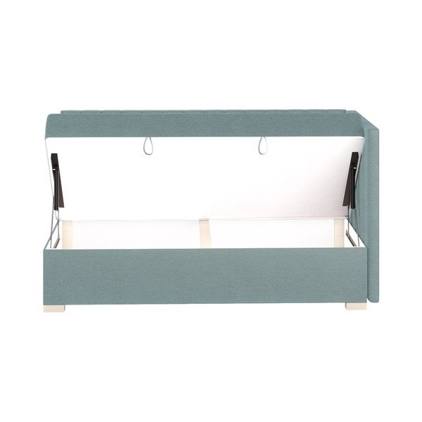 Letto da bambini con sponde blu con contenitore con materasso incluso 90x200 cm Snugi – Ghado-image-4