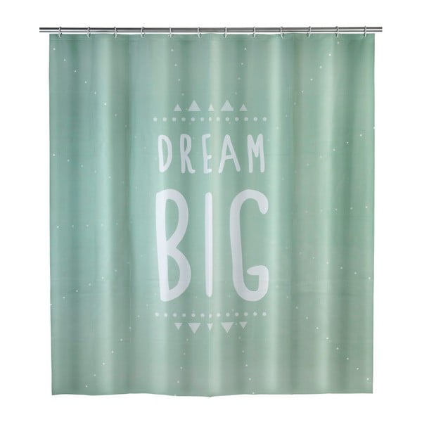 Tenda da doccia verde menta Dream, 180 x 200 cm Dream Big - Wenko