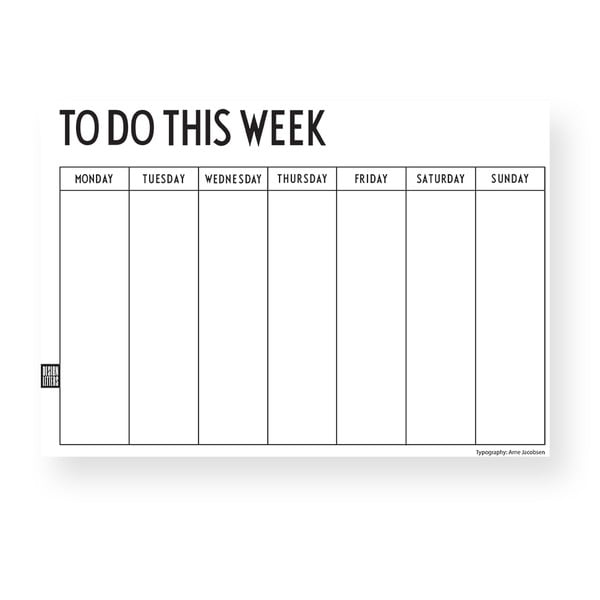 Agenda settimanale bianca - Design Letters
