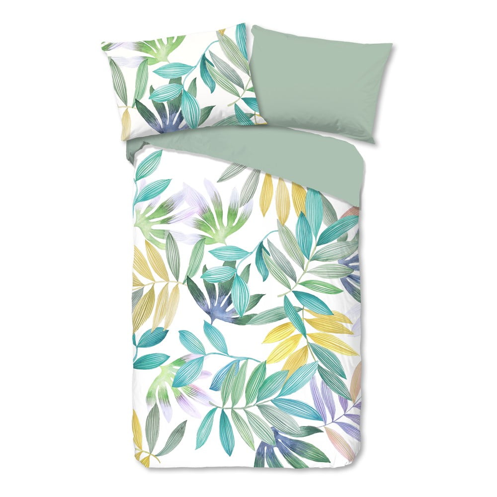 Set copripiumino e federa verde in cotone per letto singolo 140x200 cm Marcus – Good Morning | Biancheria da letto