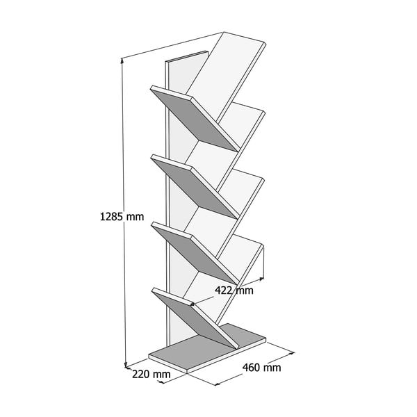 Scaffale bianco 46x128,5 cm Hitit - Kalune Design-image-3