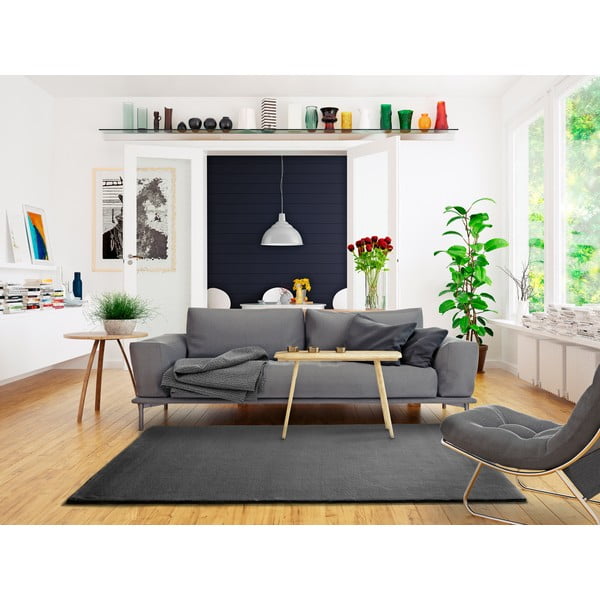 Tappeto grigio scuro , 190 x 290 cm Berna Liso - Universal-image-1