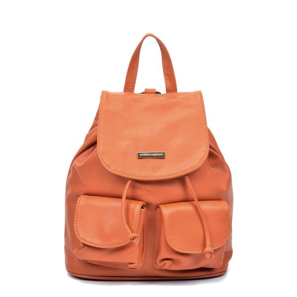 Zaino in pelle marrone cognac Cleo - Sofia Cardoni