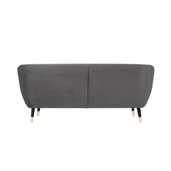 Divano grigio con gambe nere Benito, 188 cm - Mazzini Sofas-image-4