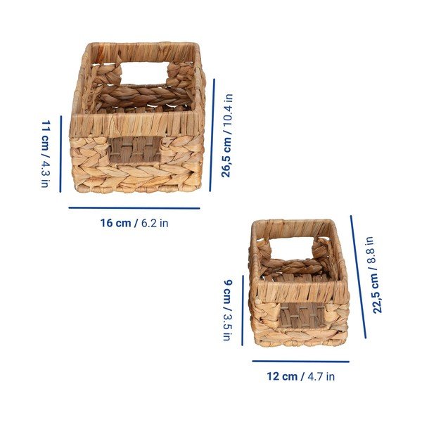 Set di cesti in giacinto d'acqua 2 pz 16x26x11 cm Cynthia – Wenko-image-1