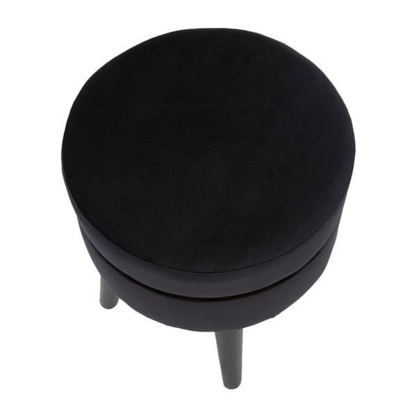 Sgabello imbottito nero Paris, ⌀ 35 cm - Mauro Ferretti-image-4
