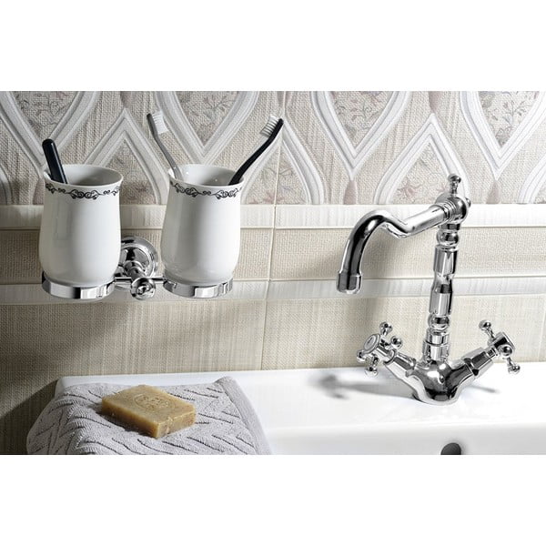 Rubinetto per lavandino in argento lucido verticale Antea – Sapho-image-2