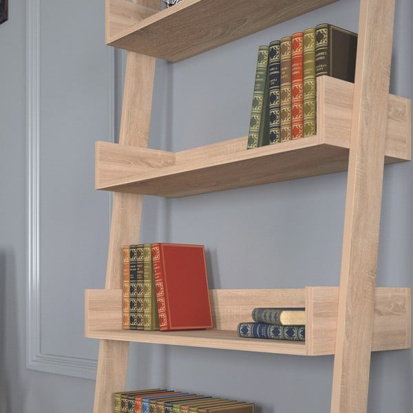 Libreria in rovere decorato in colore naturale 80x195 cm Only - Kalune Design-image-3