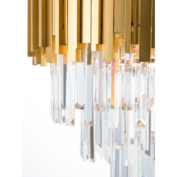 Lampadario dorato in metallo con paralume in cristallo ø 40 cm Grane – Nova Luce-image-3