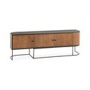 Mobile TV di colore naturale in mango massiccio 160x55x40 cm Curve – MOME