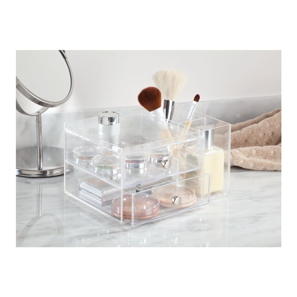 Organizer trasparente con 2 cassetti, altezza 12,7 cm - iDesign-image-1