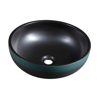 Lavabo rotondo nero/turchese in ceramica ø 41 cm Priori – Sapho