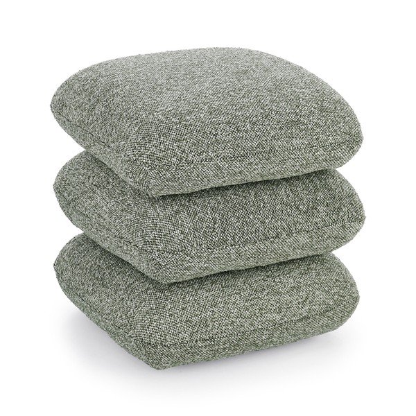 Poggiapiedi verde con rivestimento in bouclé Antara – Bizzotto