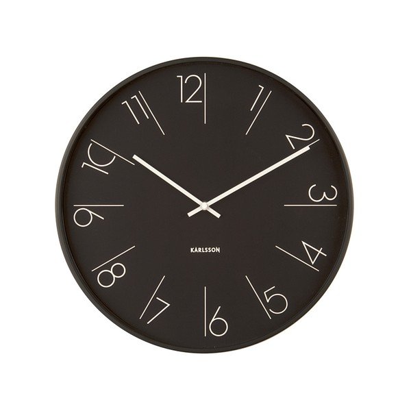 Černé hodiny Present Time Elegant