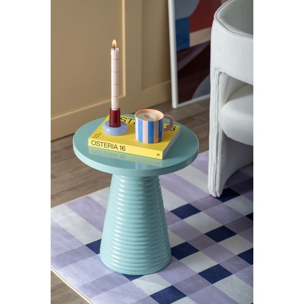 Tavolino rotondo in metallo ø 40 cm Catania Ribbed – Leitmotiv-image-1