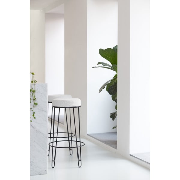 Sedia da bar bianca in imbottito (altezza della seduta 73 cm) Alice – Light & Living-image-1